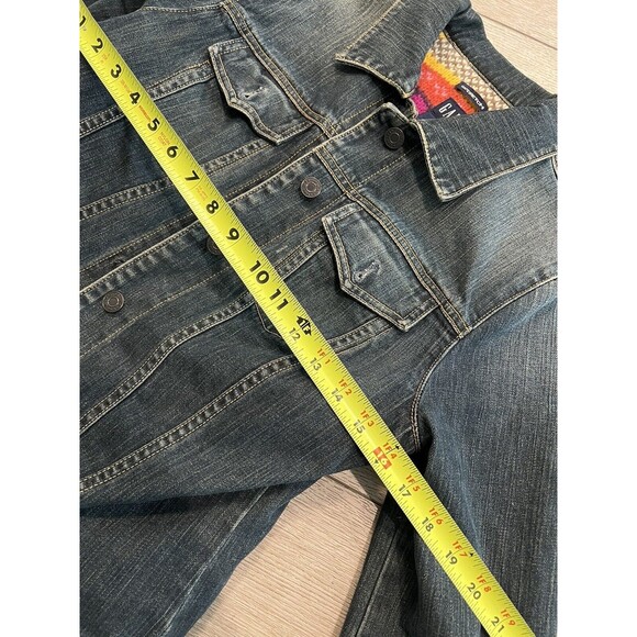 GAP Blue Jean Jacket with Multicolor Knit - Picture 7 of 8